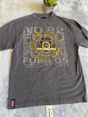 FUBU Athletics Sports Division Gray Graphic T-Shirt Size 12/14